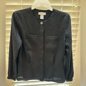 Liz Claiborne polka dot long sleeve top - excellent condition size 8P